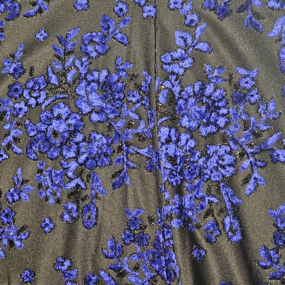 Betsey Johnson Burnout Fit & Flare Dress Women Size 10 Black Blue - Picture 15 of 16